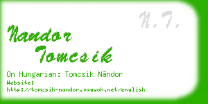 nandor tomcsik business card